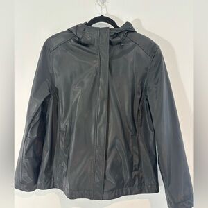 Braetan Women’s Large Black Zip Up Button Jacket Coat Casual Hooded Warm Winter